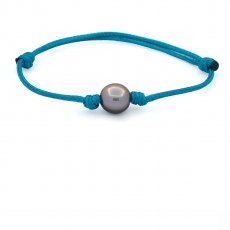 Nylon Armband und 1 Semi Barock TahitiPerle C 10.1 mm
