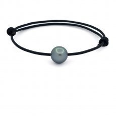 Leder Armband und 1 Runde TahitiPerle C 10.7 mm
