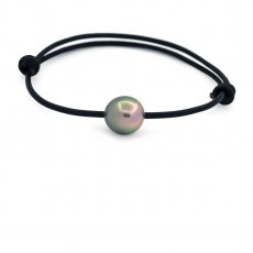 Leder Armband und 1 Semi Barock TahitiPerle C 10.1 mm