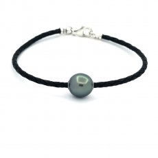 Leder Armband und 1 Semi Barock TahitiPerle C 12.5 mm