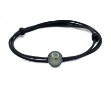 Leder Halsband und 1 Runde TahitiPerle C 11.2 mm