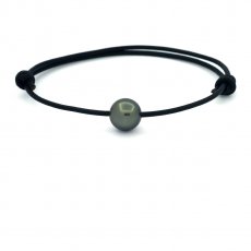 Leder Armband und 1 Runde TahitiPerle C/D 9.8 mm