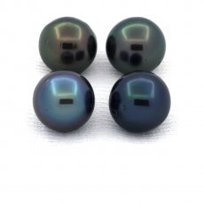Lot von 4 Semi Barocke TahitiPerlen D von 9.2 bis 9.4 mm