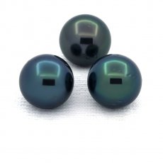 Lot von 3 Runde TahitiPerlen D 9.9 mm