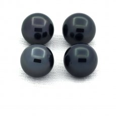 Lot von 4 Fast Runde TahitiPerlen D von 7.5 bis 7.7 mm