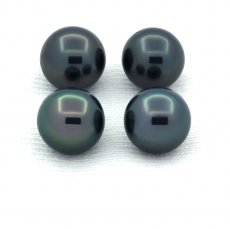 Lot von 4 Runde TahitiPerlen D von 8 bis 8.4 mm
