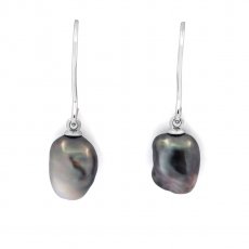 Silber Ohrringe und 2 Tahiti Keishi - 1.6 gr