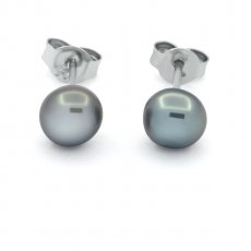 Silber Ohrringe und 2 Tahiti Keishi - 0.7 gr