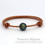 Gewachsene Baumwolle Armband und 1 Circles TahitiPerle C 11.4 mm