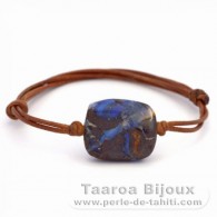 Leder Armband und 1 Australischer Boulder Opal - 25 Karat