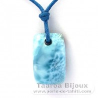 Gewachsene Baumwolle Halsband und 1 Larimar - 13.8 x 6.5 x 1.6 mm - 3.42 gr