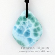 Gewachsene Baumwolle Halsband und 1 Larimar - 39 x 30 x 7 mm - 13.9 gr