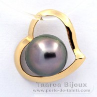 18K Gold Anhnger und 1 Rund TahitiPerle B 8.2 mm