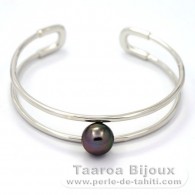 Silber Armband und 1 Rund TahitiPerle C 10 mm