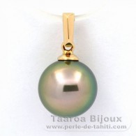 18K Gold Anhnger und 1 Rund TahitiPerle B 9.4 mm