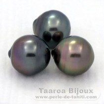 Lot von 3 Semi Barocke TahitiPerlen C von 12.4 bis 12.6 mm
