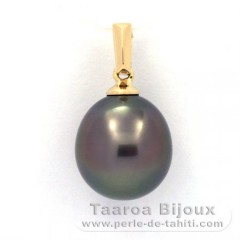 18K Gold Anhnger und 1 Semi Barock TahitiPerle B 10.4 mm
