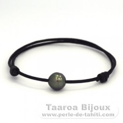 Gewachsene Baumwolle Perle Tahiti Bracelet Argent und 1 Circles TahitiPerle C 9.9 mm