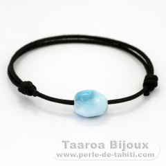 Baumwolle Armband und 1 Larimar - 13 x 10.5 x 9 mm - 2 gr