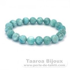 Armband aus 20 Larimar-Perlen - 15.5 cm - 26 gr