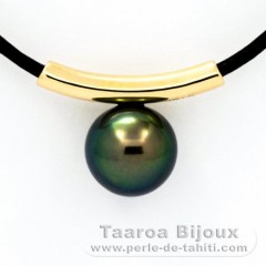18K Gold Anhnger und 1 Rund TahitiPerle C 10 mm