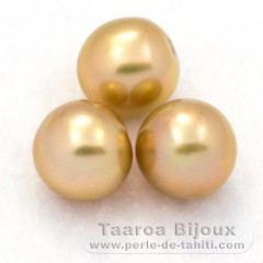 Packet mit Fast Runde 3 Perlen von Australien C von 9.7 bis 9.9 mm
