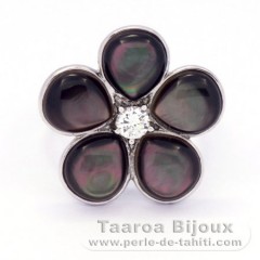 .925 Silber Ring und Tahiti Perlmutt