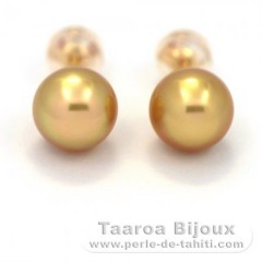 18K Gold Ohrringe und 2 Semi Barocke AustralianPerlen B 8 mm
