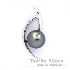 Sterling Silber Anhnger und 1 Rund TahitiPerle C 8.2 mm