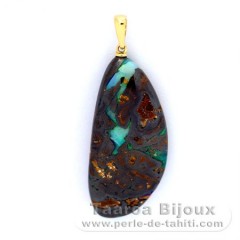 18K Gold Anhnger und 1 Australischer Boulder Opal - 40 karat