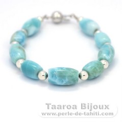 Armband aus 9 Larimar - 18.5 cm - 13.4 gr