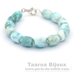 Armband aus 13 Larimar - 17.5 cm - 20.1 gr