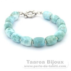 Armband aus 14 Larimar - 18.5 cm - 21 gr