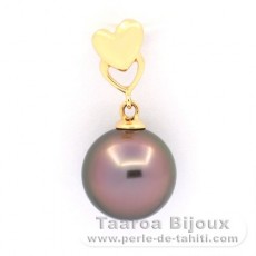 18K Gold Anhnger und 1 Rund TahitiPerle B 10 mm