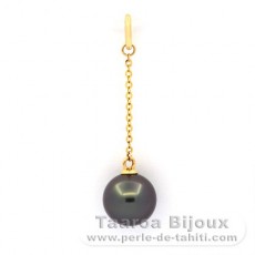 18K Gold Anhnger und 1 Rund TahitiPerle A 8.6 mm