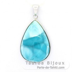 Sterling Silber Anhnger und 1 Larimar - 29 x 20 x 8 mm - 7.14 gr