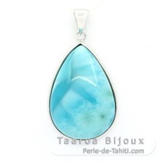 Sterling Silber Anhnger und 1 Larimar - 29 x 20 x 8.5 mm - 7.7 gr