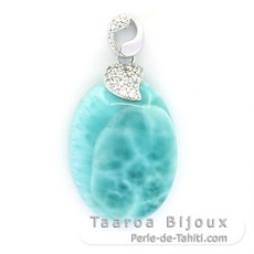 Sterling Silber Anhnger und 1 Larimar - 28 x 20.5 x 7.5 mm - 7.2 gr