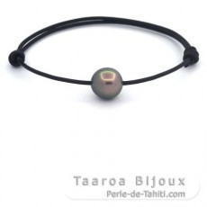 Leder Armband und 1 Semi Barock TahitiPerle AB 10.9 mm