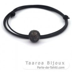 Leder Halsband und 1 TahitiPerle Gravierte 12.3 mm