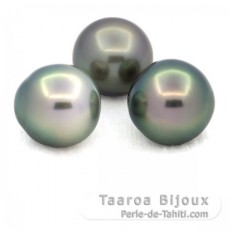 Lot von 3 Semi Barocke TahitiPerlen C von 12 bis 12.4 mm
