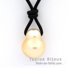 Leder Halsband und 1 Barock Perle von Australien C 12.1 mm
