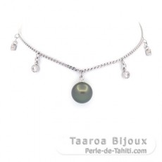Sterling Silber Armband und 1 Rund TahitiPerle B 8.8 mm