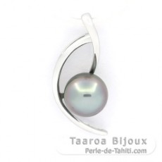 Sterling Silber Anhnger und 1 Fast Rund TahitiPerle C 8.1 mm