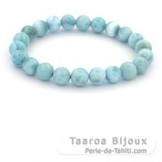 Armband aus 22 Larimar-Perlen - 7.8 bis 8.3 mm - 17 cm - 17 gr