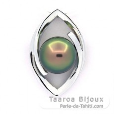 Sterling Silber Anhnger und 1 Rund TahitiPerle C 8.8 mm