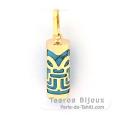 18k Goldanhnger und Trkis - 12 mm - Flle