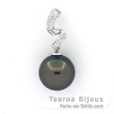 Sterling Silber Anhnger und 1 Rund TahitiPerle C 11.5 mm