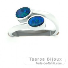 925er Sterling Silber Ring und 2 Australischer Opal