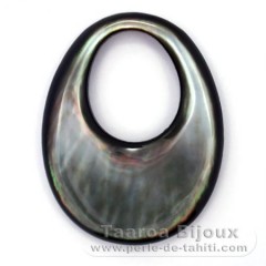 Ovale Form aus TahitiPerlmutt - 45 x 35 mm